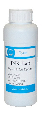 Чернила водорастворимые Ink-Lab для принтеров Epson Cyan (голубые) 500 mл