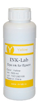 Чернила водорастворимые Ink-Lab для принтеров Epson Yellow (желтые) 500 mл